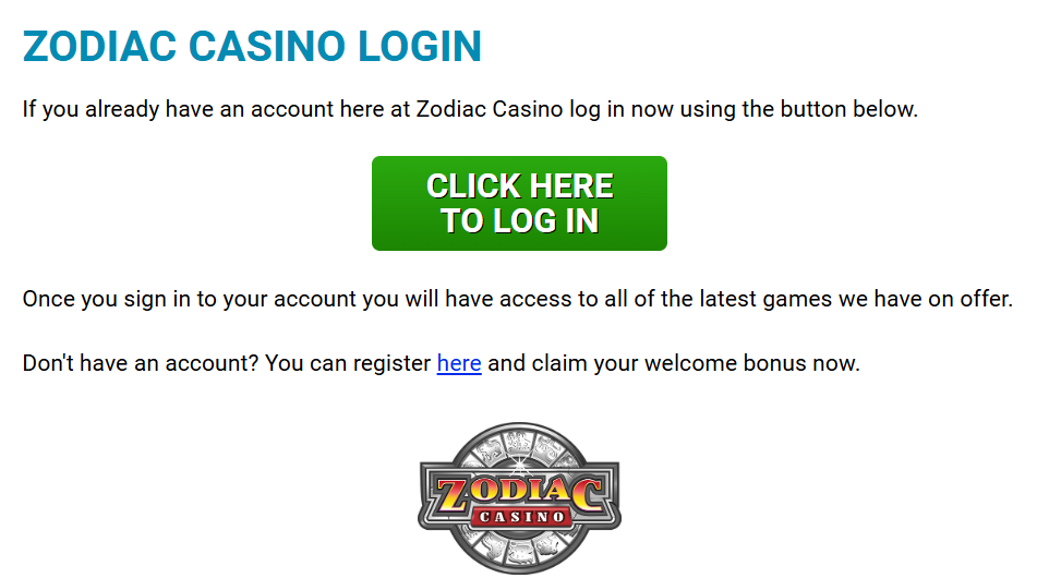 zodiac casino rewards login